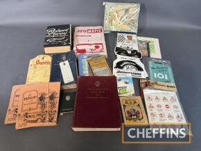 Qty motoring ephemera to inc' Mobiloil service hangers, AA books, petrol company maps etc