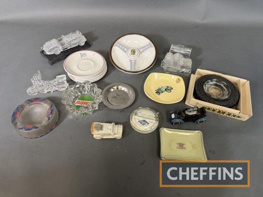 Qty motoring and fuel company promotional ash trays and paperweights etc to inc' Cleveland, Castrol, Regent etc