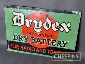 Drydex For Radio & Torches single sided tin sign, 25x17.5ins