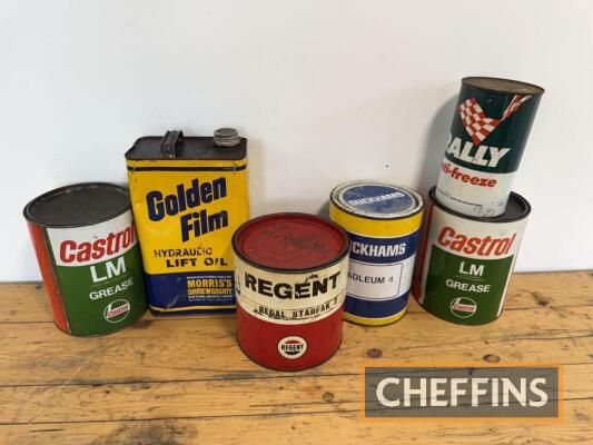 Qty grease tins to inc' Regent, Castrol etc, 7lbs and others