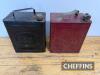 Esso and Shell embossed 2gallon petrol cans - 2