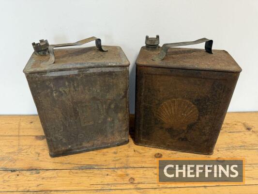 Shell embossed and Motor Mex Spirit 2gallon petrol cans