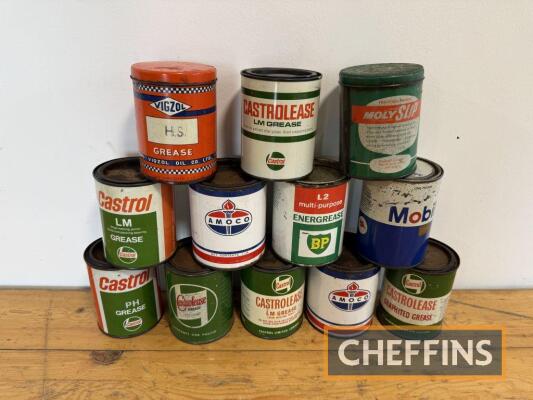 Qty 1lb grease tins to inc' Castrol, Vigzol, Amoco, Mobil etc