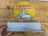 Michelin open/closed card sign t'/w printed aluminium modern sign - 2