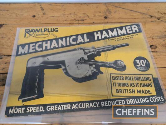 Rawplug Mechanical Hammer POS card sign 18x12ins