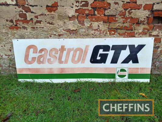 Castrol GTX printed aluminium sign, c.7x2ft