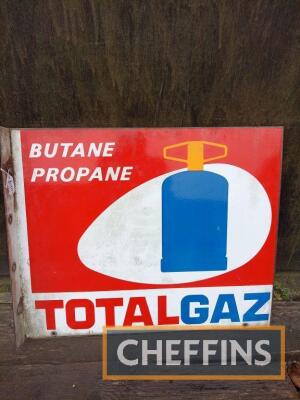 Total Gaz double sided flanged enamel sign