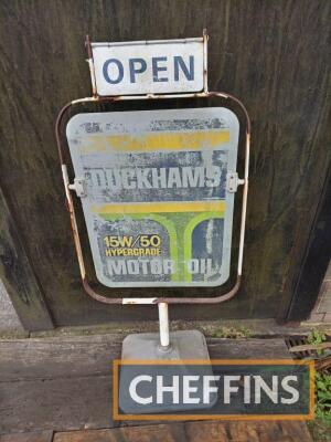 Duckhams open/closed forecourt double sided sign