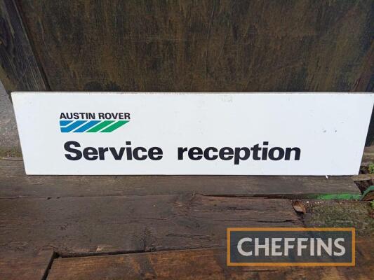 Austin Rover Service Reception metal sign