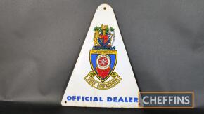 The Humber Official Dealer triangular enamel sign 14x11.5ins