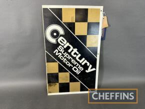 Century Supreme Motor Oil tin sign, c.21.5x13ins