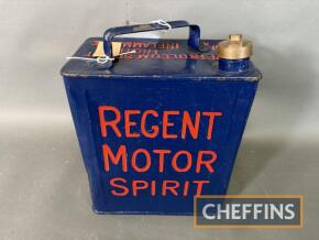 Regent Motor Spirit 2gallon petrol can with small 'x' on top