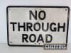 No Through Road, a pre-Worboys cast road sign by Gowshall Ltd, 21x14ins