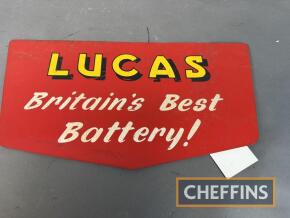 Lucas Batteries display stand sign c.19x10ins