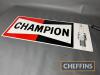 Champion spark plugs pictorial aluminium sign 36x15ins