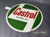 Castrol Motor Oil circular aluminium sign by Cowling c.23.5ins dia'