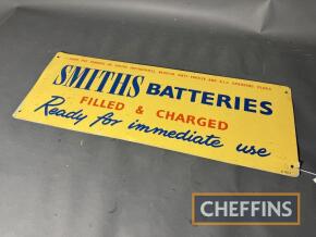 Smiths Batteries Filled & Charged Ready For Immediate Use aluminium sign 31x11.5ins