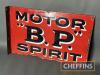 Motor BP Spirit double sided flanged enamel sign, 24x15ins