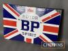 BP Motor Spirit Union Jack double sided flanged enamel sign, 24x16ins - 3