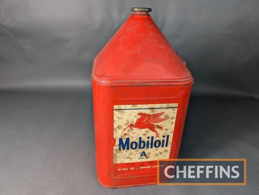 Mobiloil A SAE30 oil 5gallon pyramid top can