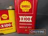 Shell X-100, 2no. oil cans - 2