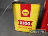 Shell X-100, 2no. oil cans - 5