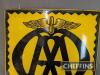 AA Garage single sided shield shaped enamel sign by Franco, 30.5x22ins - 3