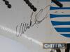 Rear wing end plate, featuring Michelin and AT&T decals, carbon fibre, possibly from F1 car, signed with 2no. signatures - 2