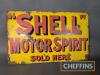 'Shell' Motor Spirit Sold Here double sided enamel sign, flange removed, 21x13ins