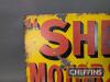 'Shell' Motor Spirit Sold Here double sided enamel sign, flange removed, 21x13ins - 2