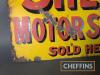 'Shell' Motor Spirit Sold Here double sided enamel sign, flange removed, 21x13ins - 5