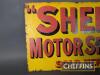 'Shell' Motor Spirit Sold Here double sided enamel sign, flange removed, 21x13ins - 8