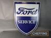 Ford Service double sided shield shaped hanging enamel sign 33x23.5ins