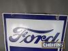 Ford Service double sided shield shaped hanging enamel sign 33x23.5ins - 2