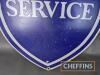 Ford Service double sided shield shaped hanging enamel sign 33x23.5ins - 4