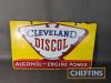 Cleveland Discol Alcohol For Engine Power double sided hanging enamel sign, 18x30ins