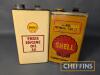 2no. Shell 1 gallon oil cans, Vitrea Oil 27 t/w Ensis Engine Oil 30 - 7