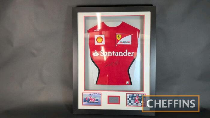 Michael Schumacher signed mounted and framed shirt with certificate of authenticity