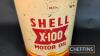 Shell X-100 oil drum c/w dispensing tap - 2