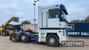 2006 Renault Magnum 44 12130cc Diesel Tractor Unit Lorry 3 axle mid lift layout, cab has been optioned with office pack. I-Shift gearbox with PTO pump Reg. No. YX06 FTE Chassis No. VF617JSA000000100