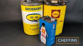 3no. cans to inc. Duckhams and Shell