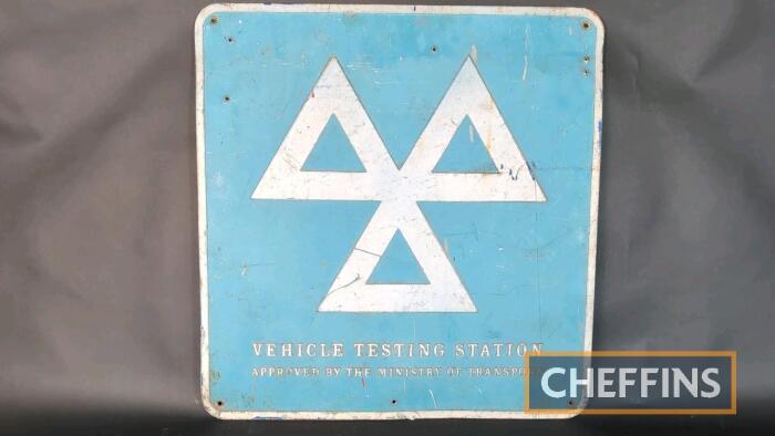 Vehicle Testing Station MOT aluminium sign 25x24ins