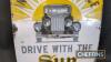 Sun Insurance Office Drive with The Sun Behind You single sided enamel sign 20x30ins - 3