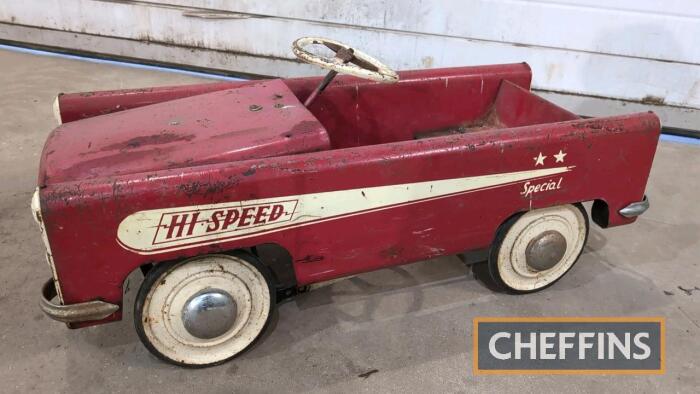 Hi-Speed tin plate childrens pedal car