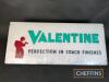 Valentine Perfection In Coach Finishes hanging lightbox sign with acrylic front 37x16ins (c.6ins deep)