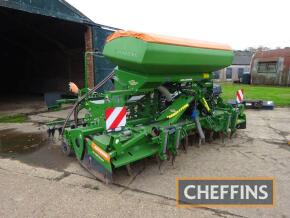 2020 Amazone Centaya 4000 Super 2000 power harrow combination drill, mounted to 2020 Amazone KG 4001 Super power harrow with disc coulters, pre-em markers, eradicator tines, following harrow and wedge ring roller, 4m Drill Serial No. CNY0000531 Power Har