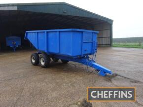 GT Bunning c10tonne tandem axle steel monocoque dump trailer with hydraulic brakes on 12.5-18/15.3 wheels and tyres