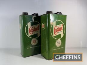 2no. Castrol 1gallon oil cans