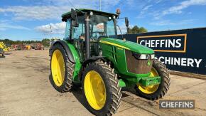 John Deere 5075M Tractor fitted with 270/95 R32 front wheels and 270/95/R48 rear wheels & tyres, air con Reg. No. AK18 EVN Ser. No. 1LV5075MVJJ500968