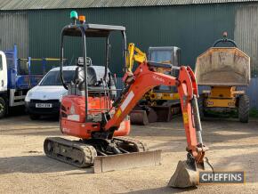 2017 KUBOTA U17-3a Rubber Tracked 360° EXCAVATOR Fitted with blade, breaker pipework, expanding tracks offered with 4no. buckets to include 3ft, 1ft, 18inch, 9inch (30mm pins). Owned from new. Serial No. 30051 Hours: 1,420